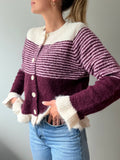 Gilet LOUISA - Bordeaux & Écru