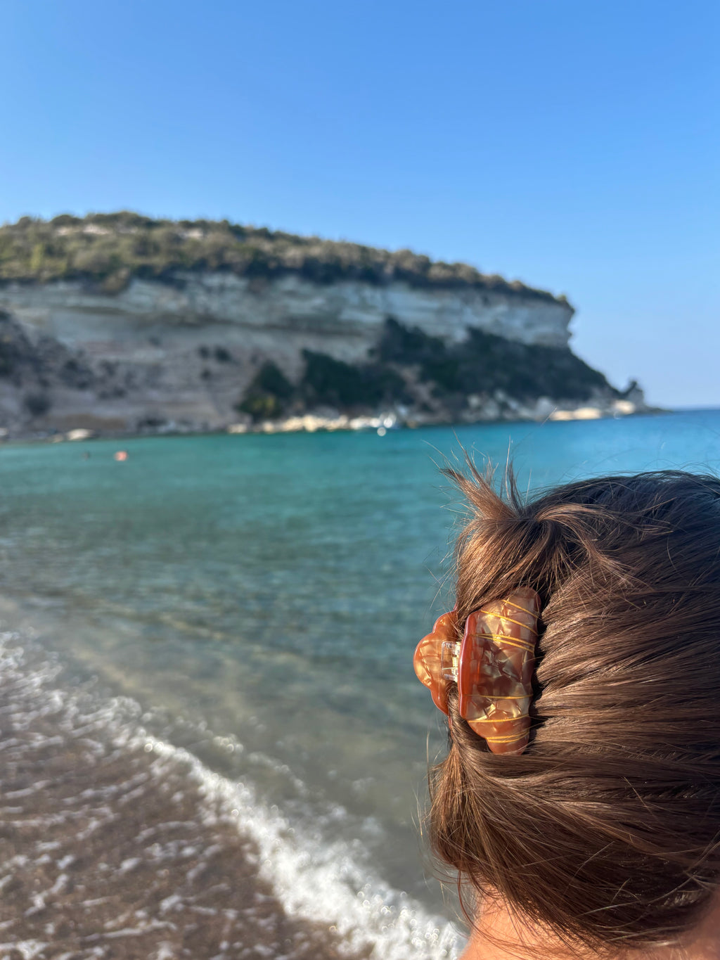 Pince à cheveux CROISSANT - marron