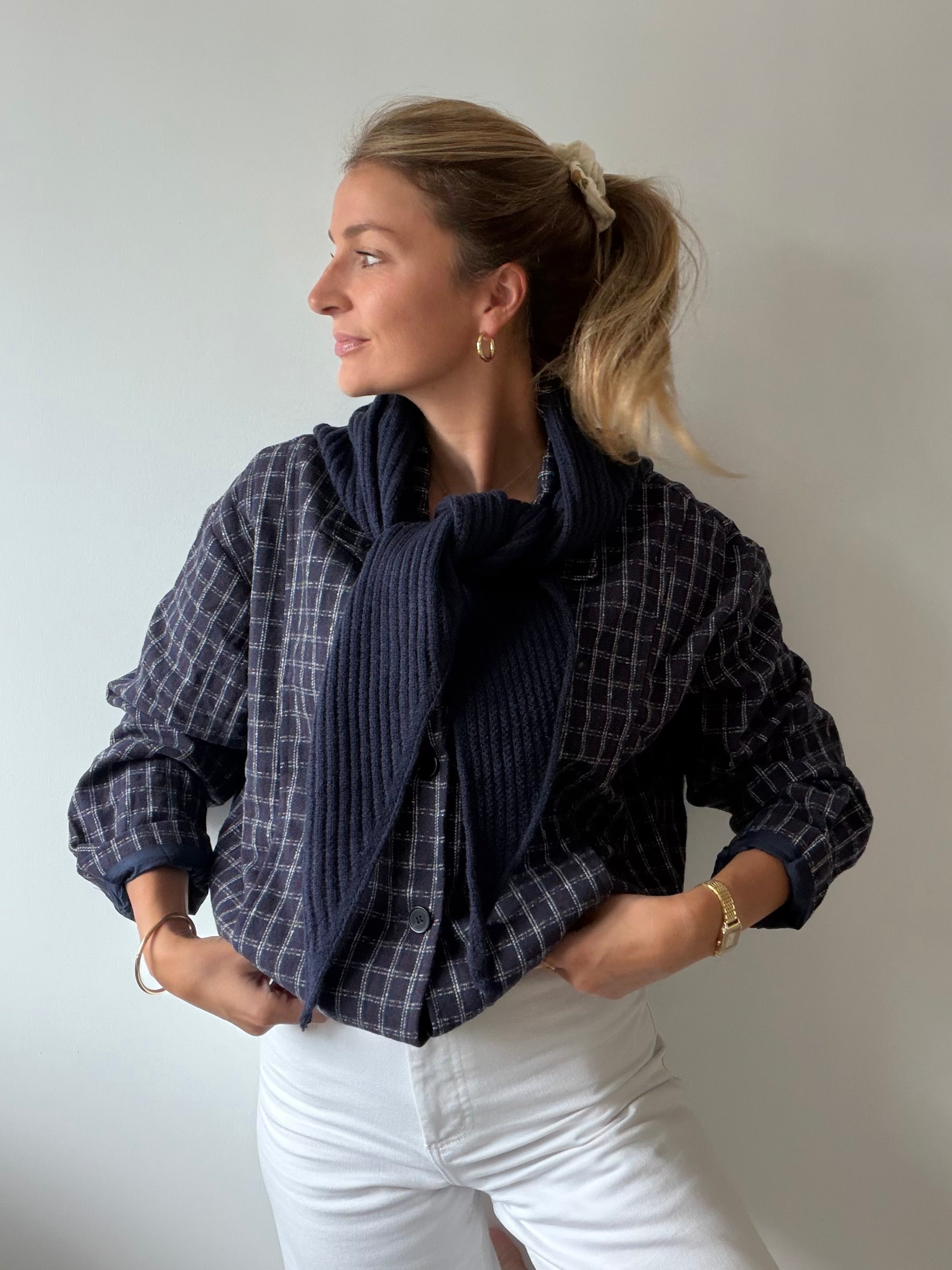 Veste JADE - Marine & Carreaux