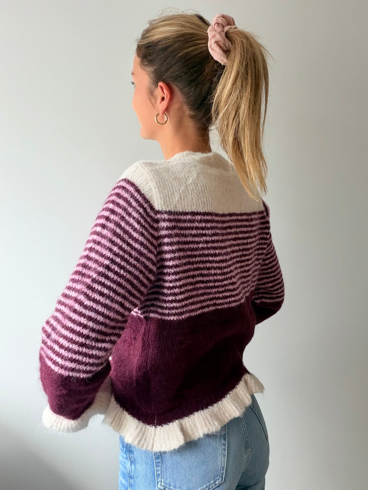 Gilet LOUISA - Bordeaux & Écru