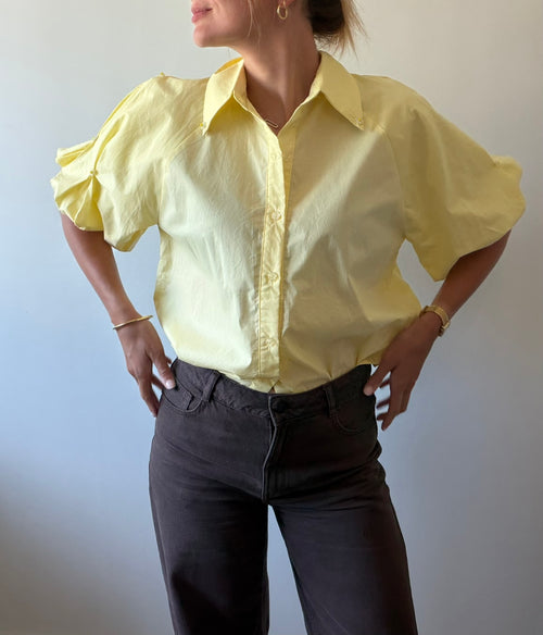 Blouse jaune fleurie MARGUERITE – Marcelle Ouest