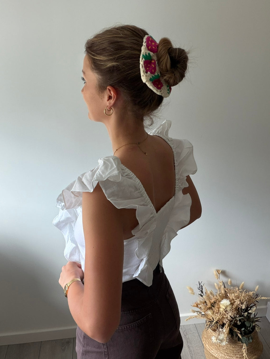 Chouchou crochet fleuri COLETTE – Marcelle Ouest
