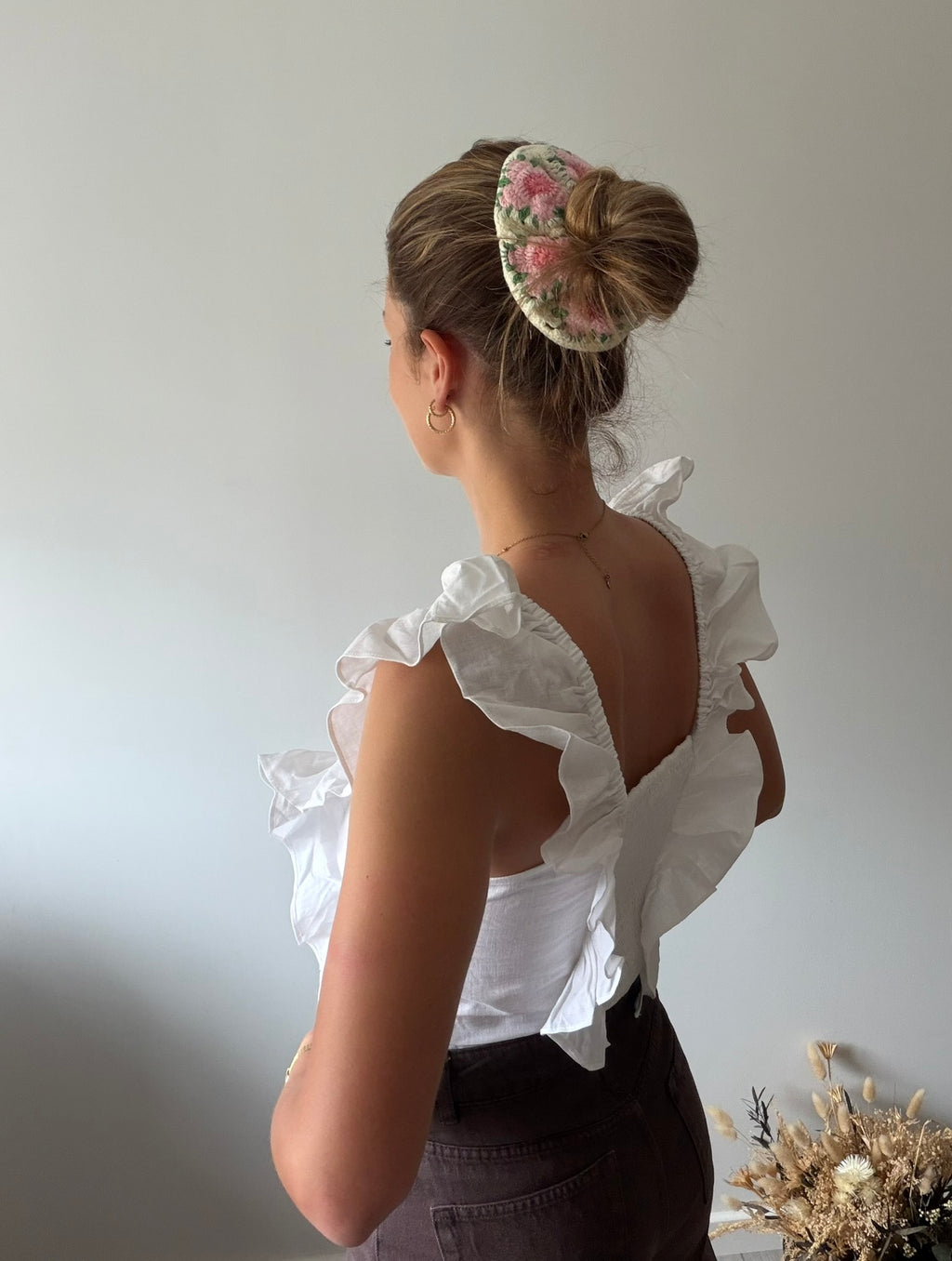 Chouchou crochet ROSY - Rose