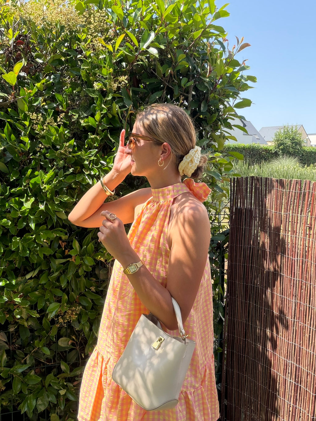 Robe PAULA - Vichy Rose & Jaune